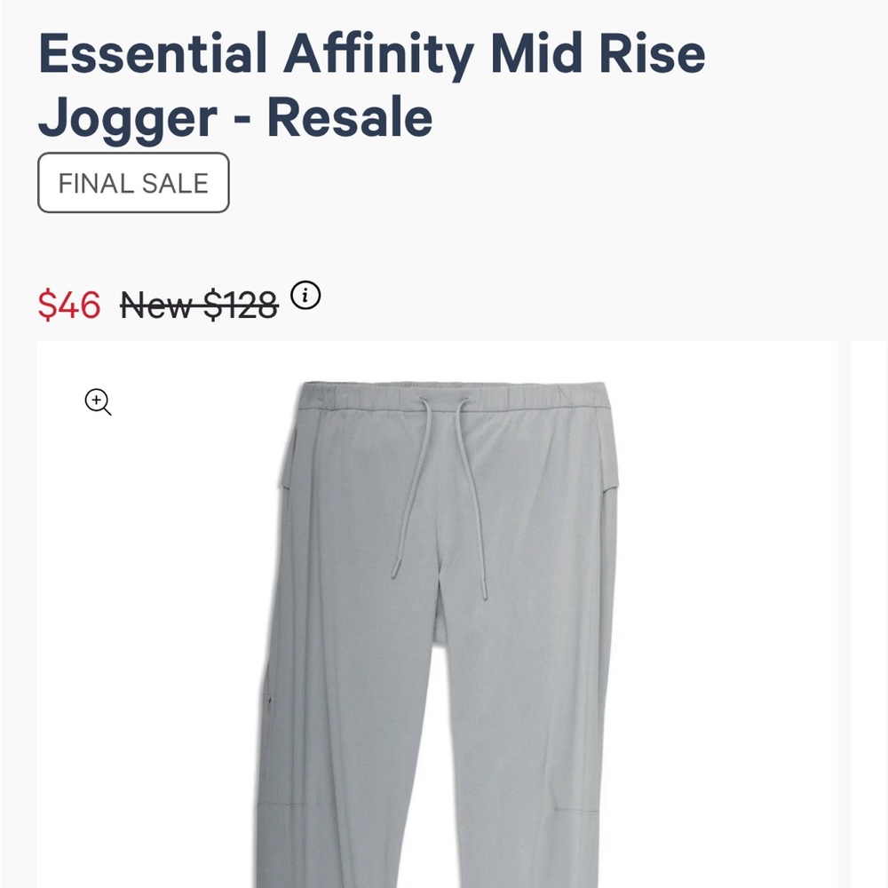 Lululemon Essential Affinity Mid Rise Jogger Women's 2 in Rhino Gray NEW